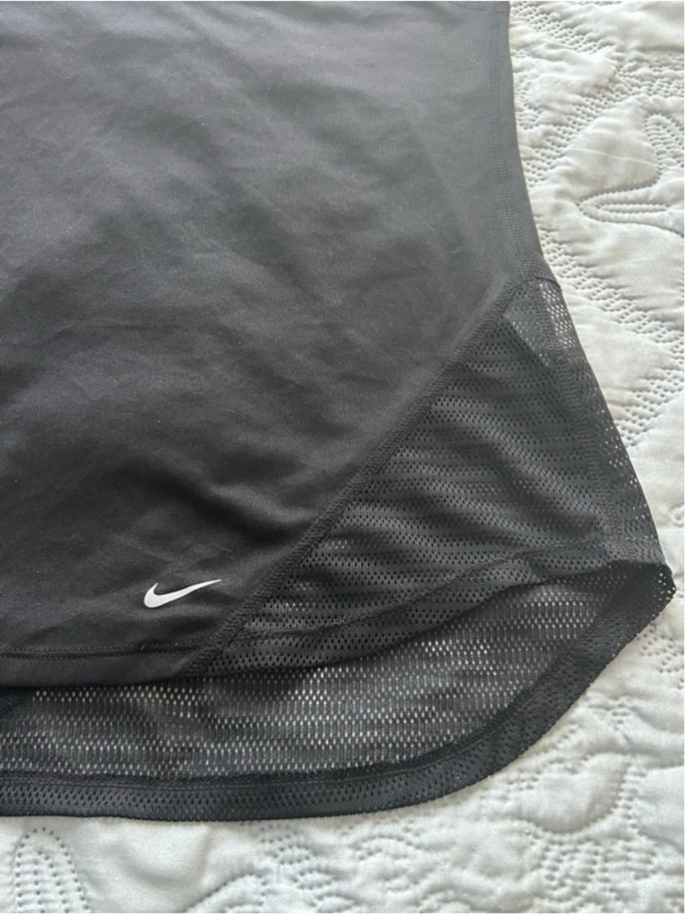 Nike Dri-FIT Racerback Tank Top Black Mesh Panel Athletic Women’s L - Picture 3 of 11
